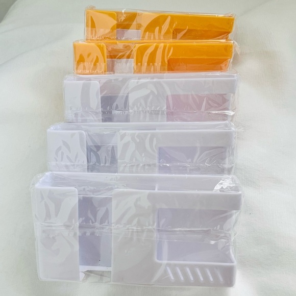 Set of 5 wall mounted dual compartment phone charging holder and remote storage - Picture 1 of 5